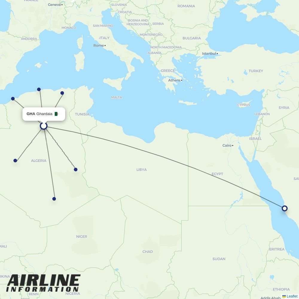 Air Algerie routes from GHA