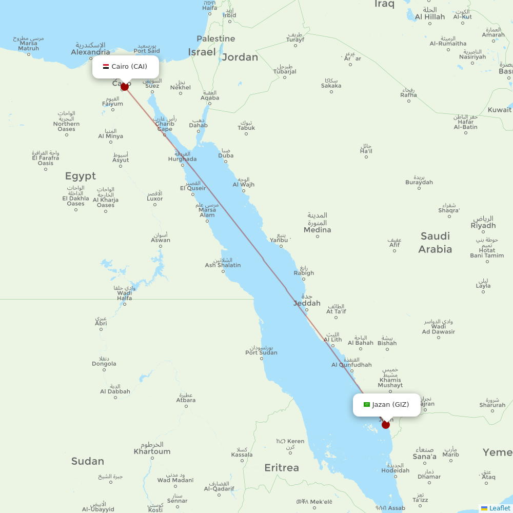 Air Arabia Egypt at GIZ route map
