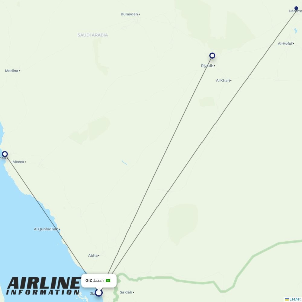 Flyadeal routes from GIZ
