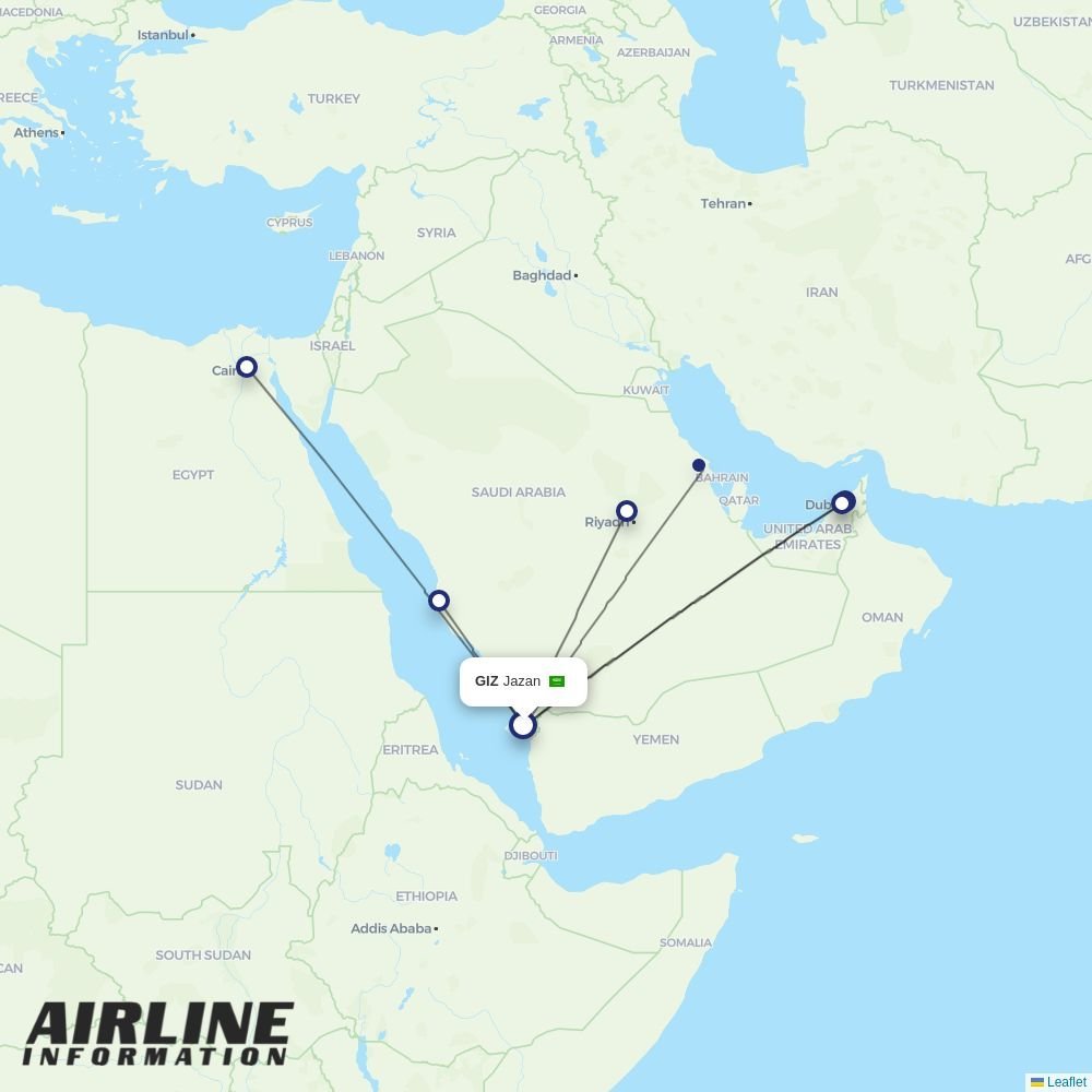 Flynas routes from GIZ