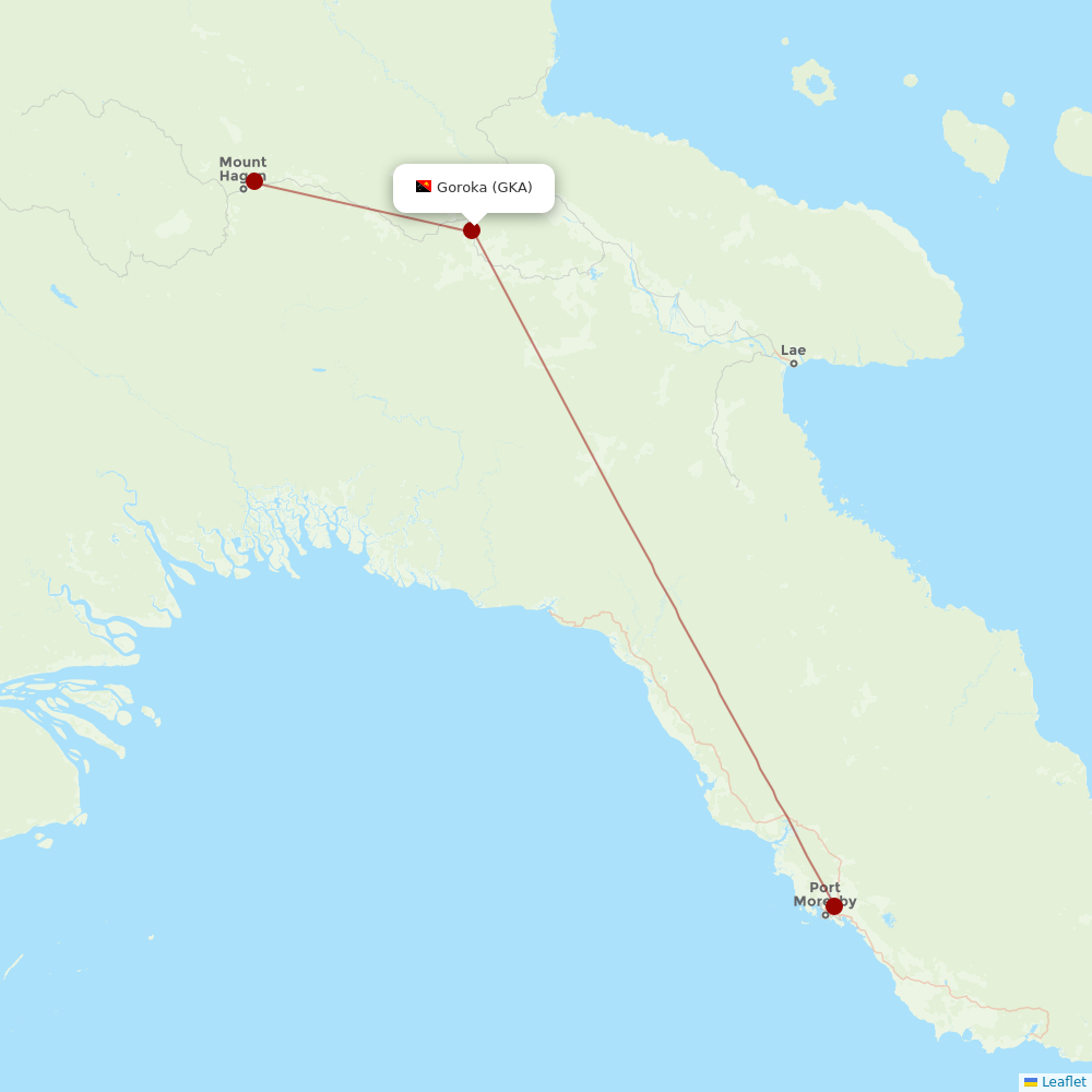 PNG Air at GKA route map