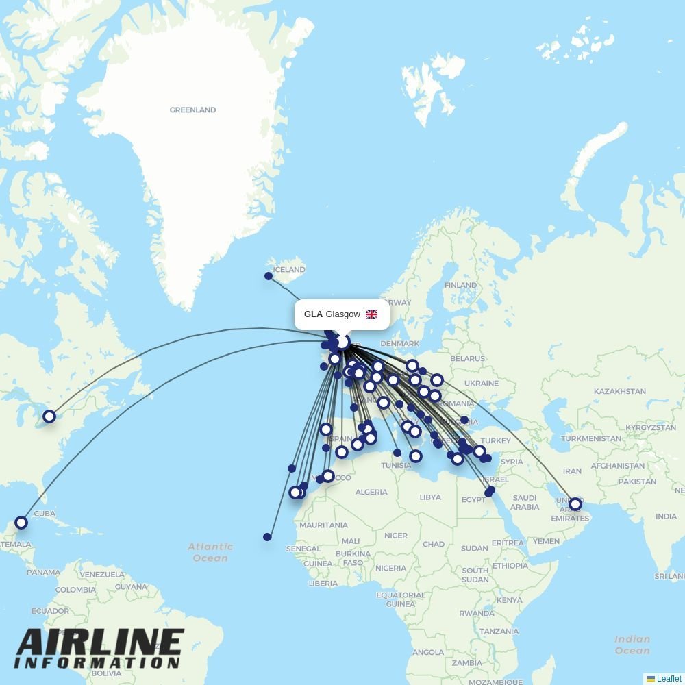 Aer Lingus routes from GLA