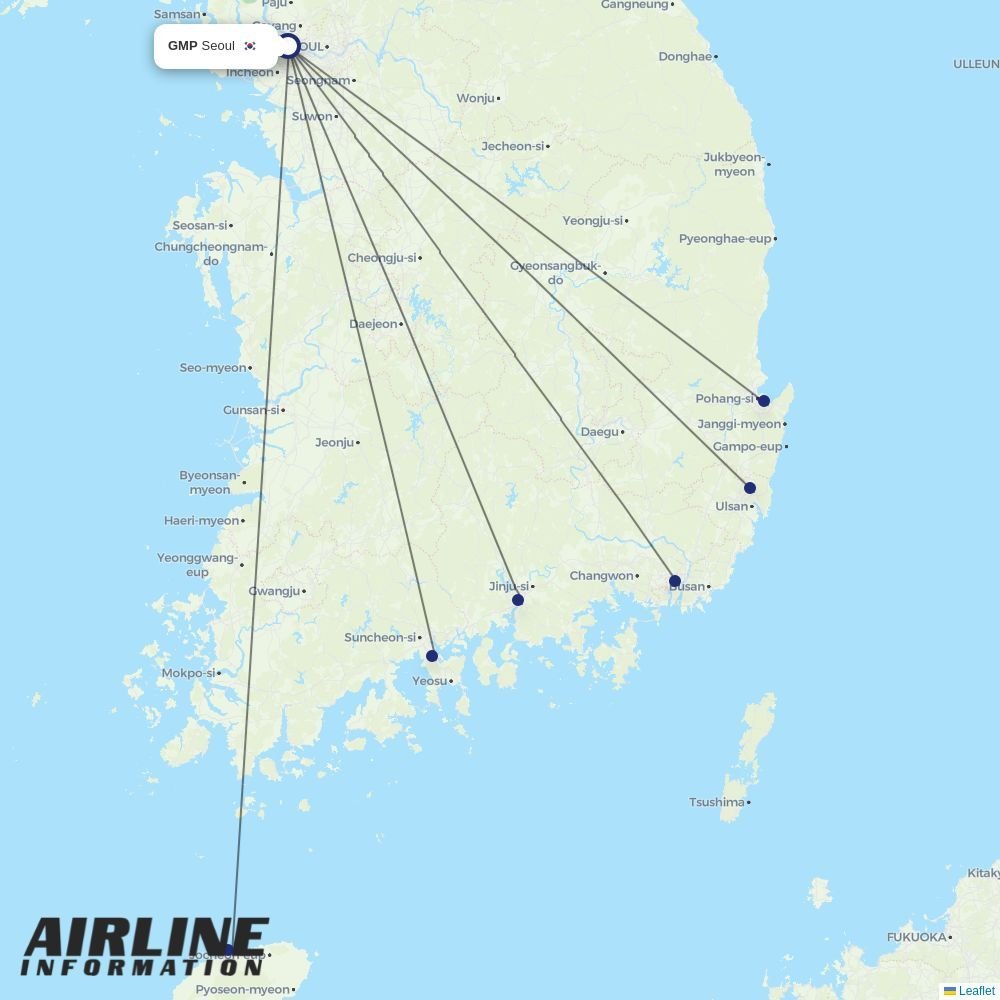 Jin Air routes from GMP