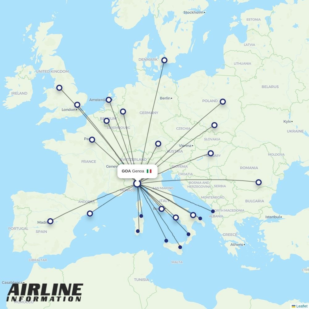 Ryanair routes from GOA