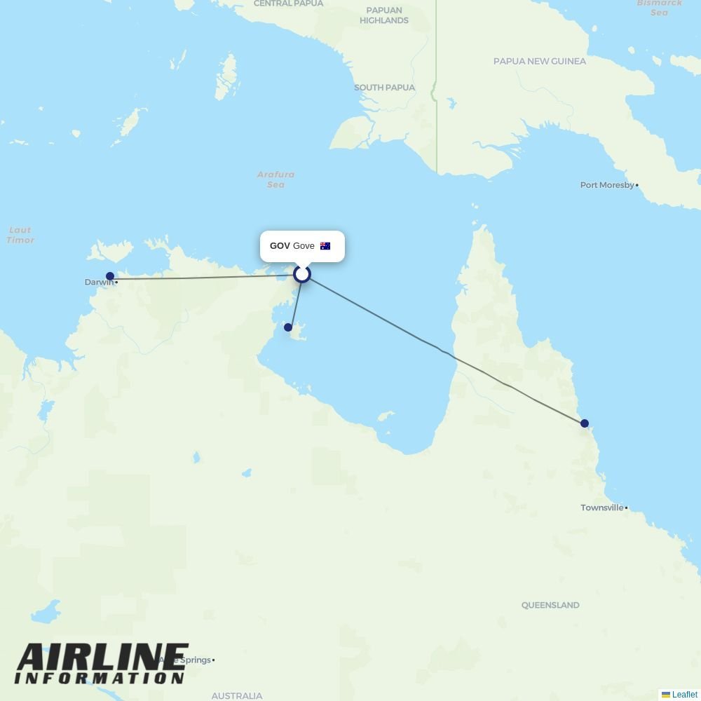 Airnorth routes from GOV