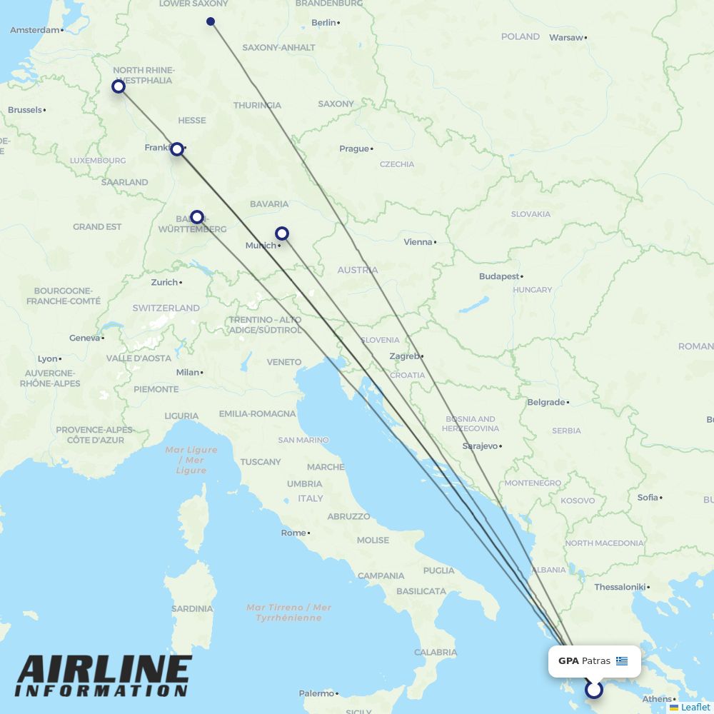TUIfly routes from GPA