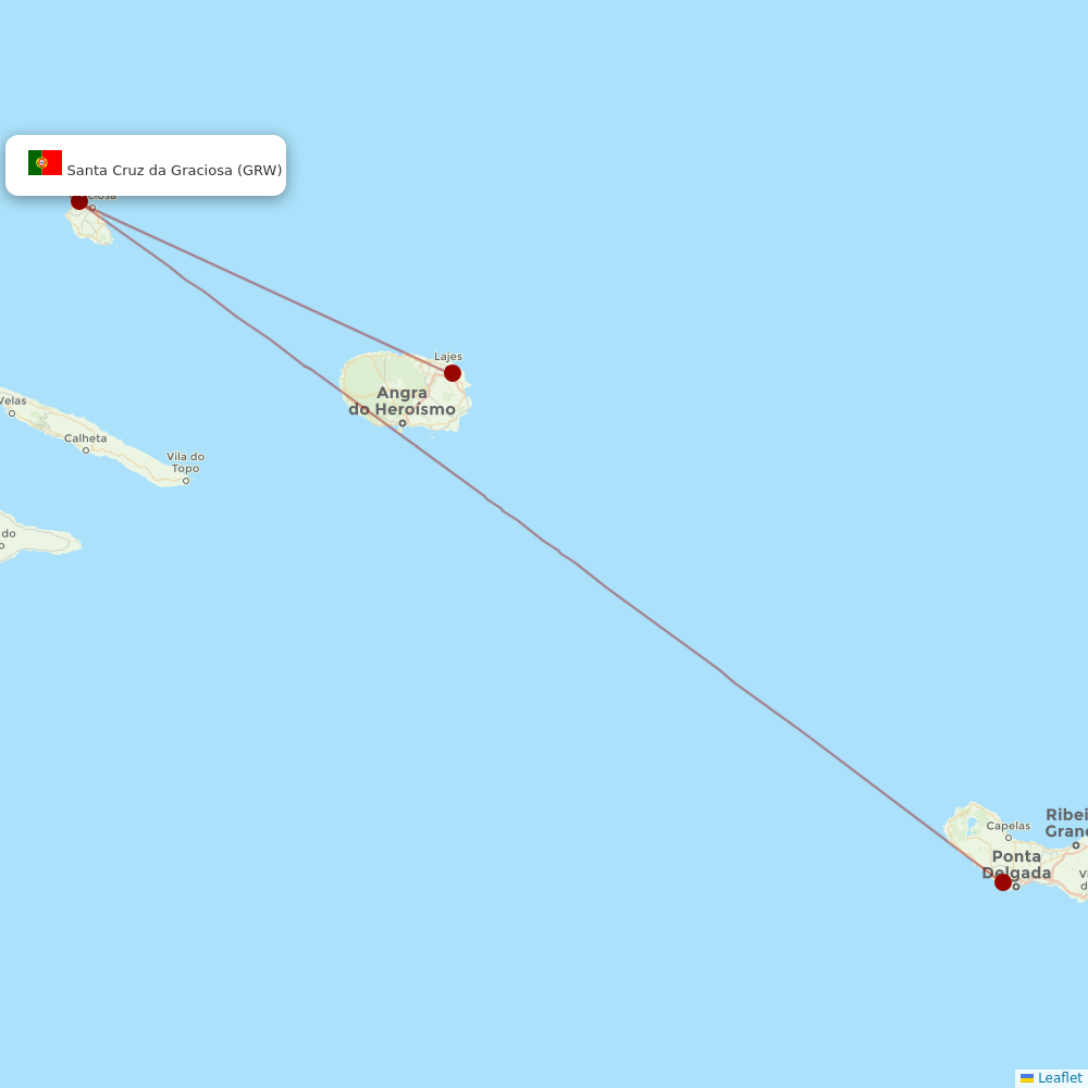 SATA - Air Acores at GRW route map