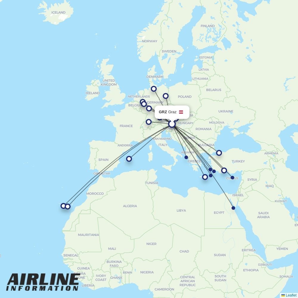 Air Dolomiti routes from GRZ