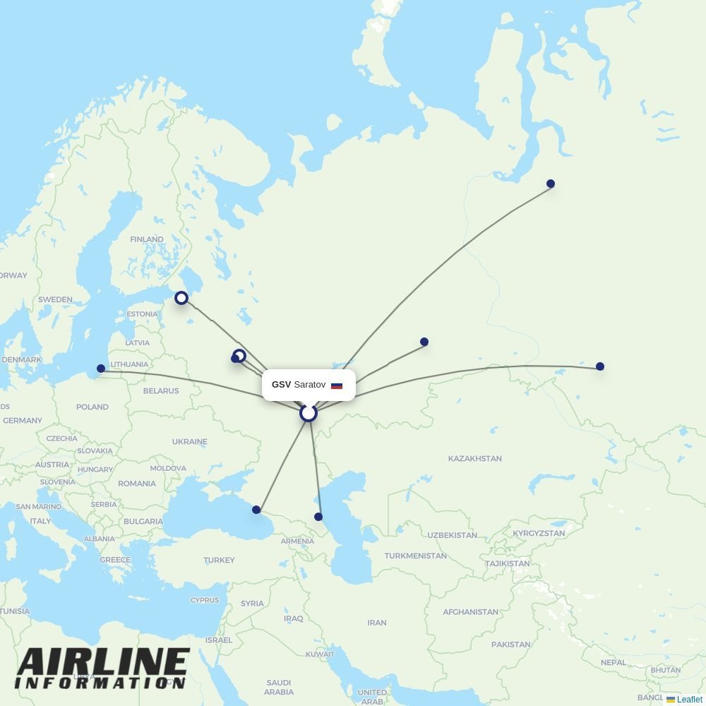 Pobeda routes from GSV