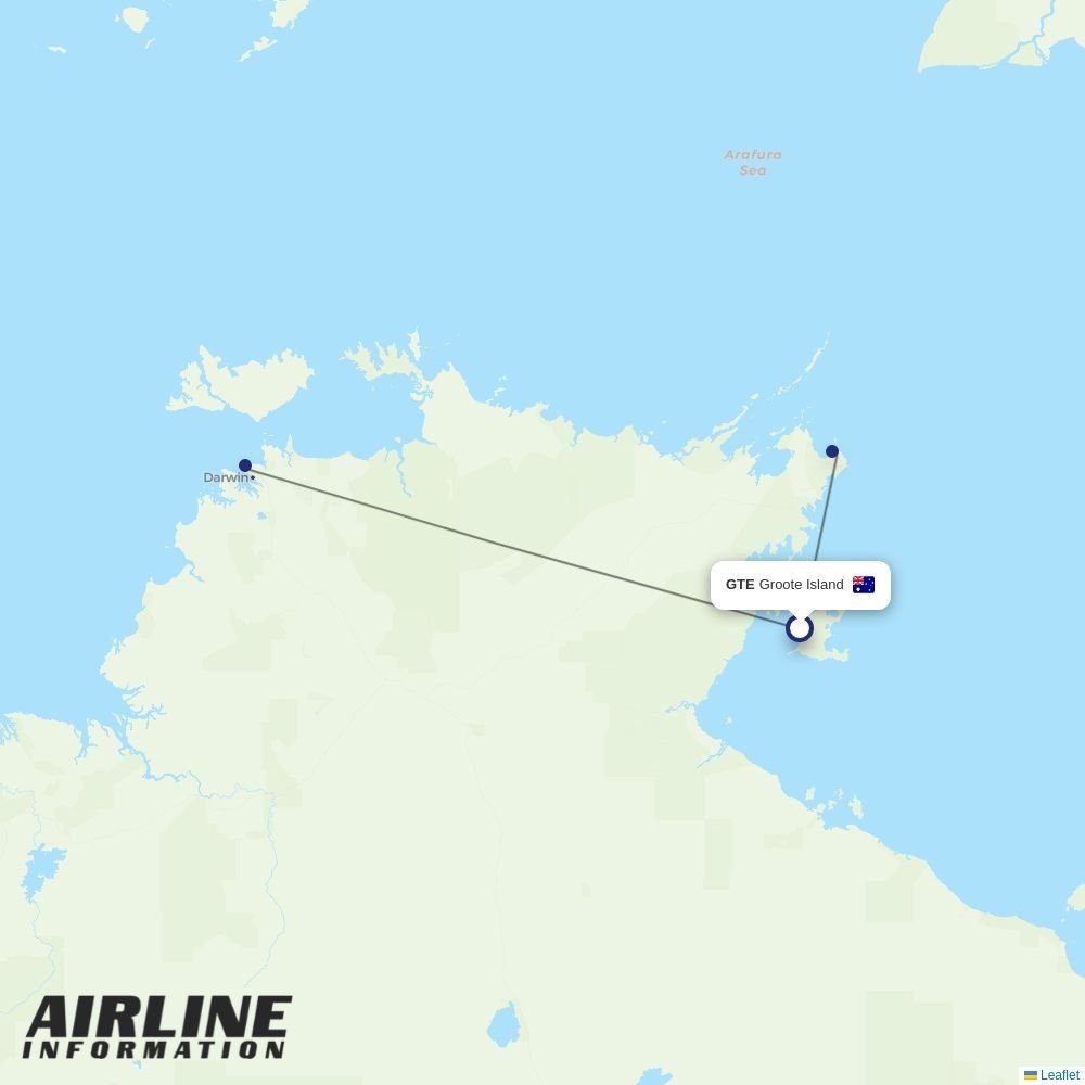 Airnorth routes from GTE