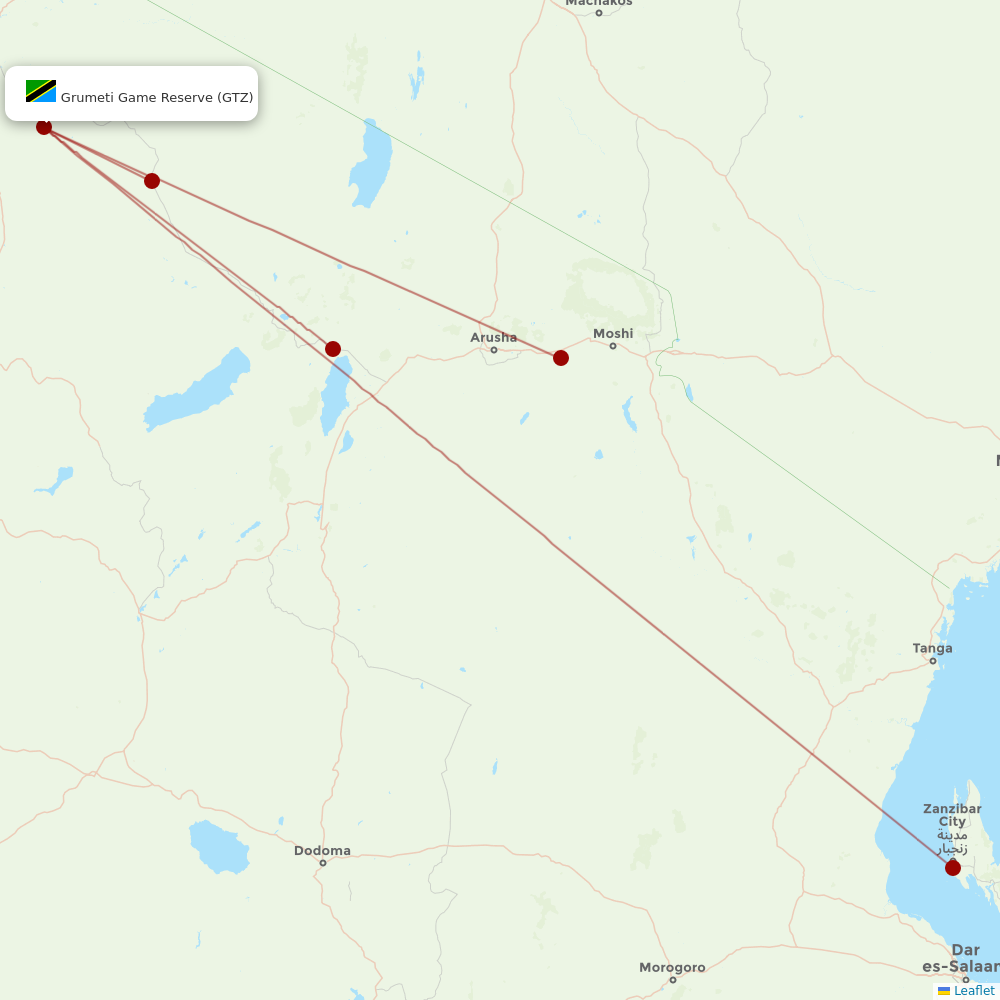 Regional Air at GTZ route map