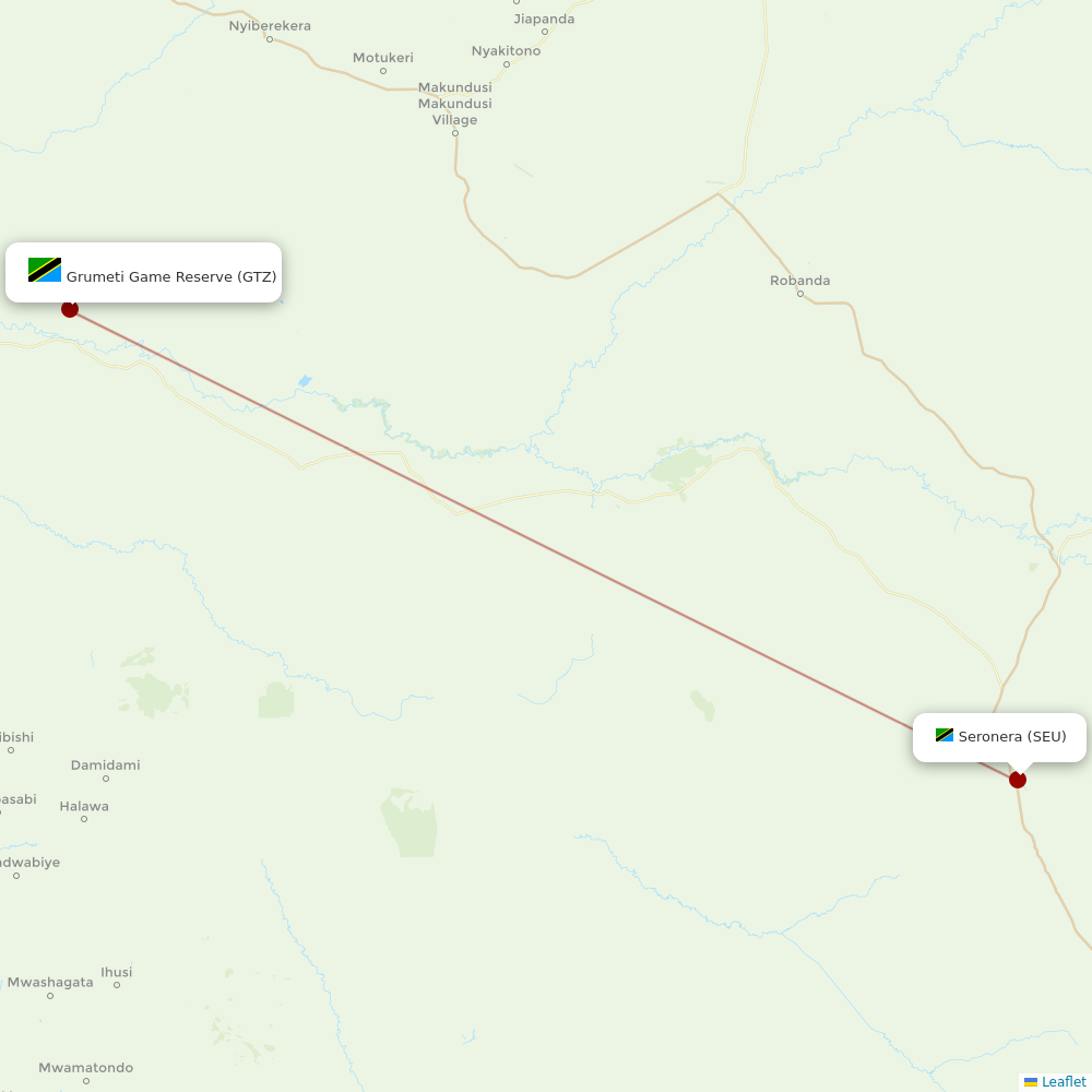 Auric Air at GTZ route map