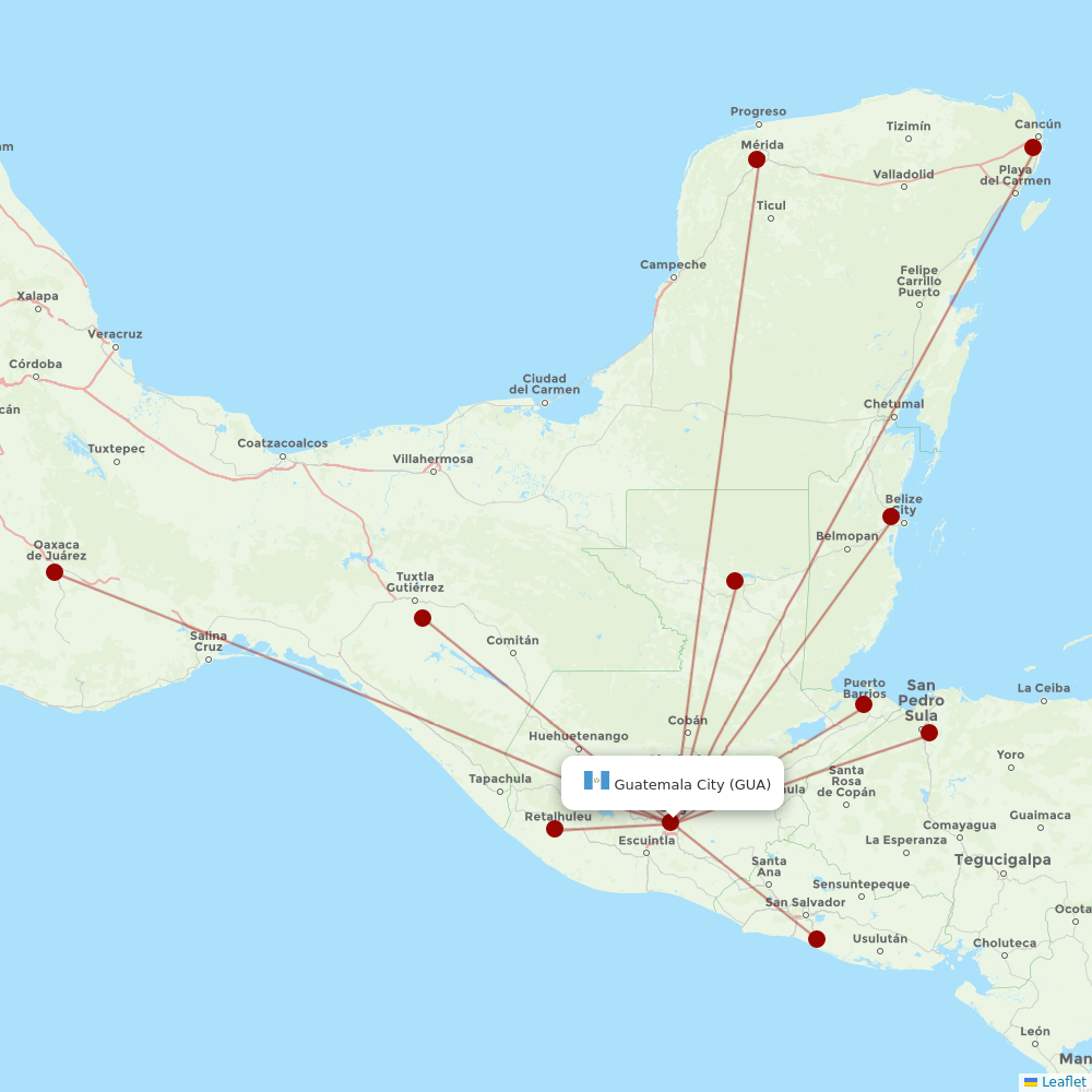 TAG at GUA route map
