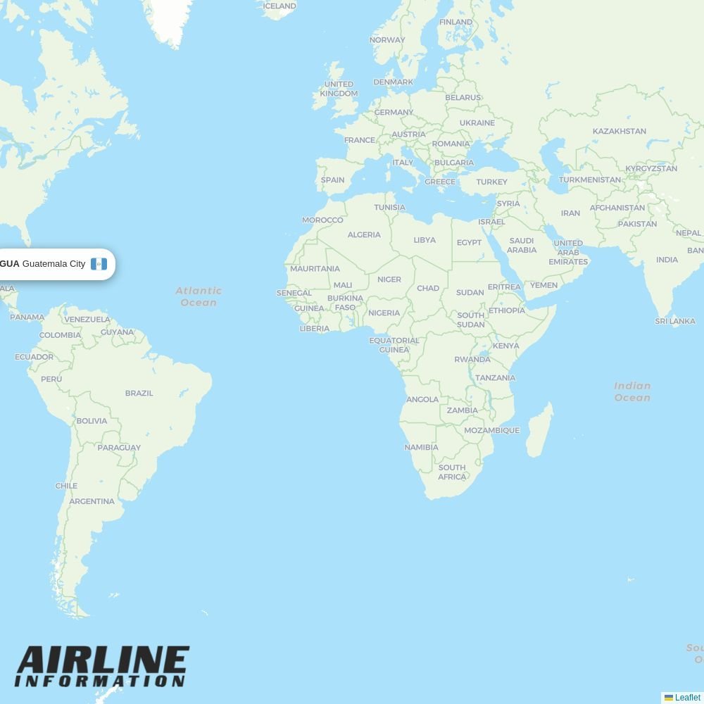 JetBlue routes from GUA