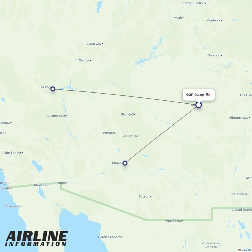 Advanced Air routes from GUP