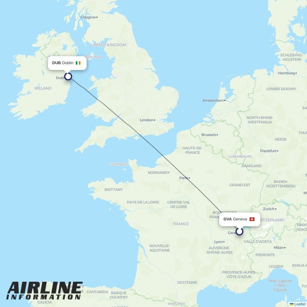 Aer Lingus routes from GVA