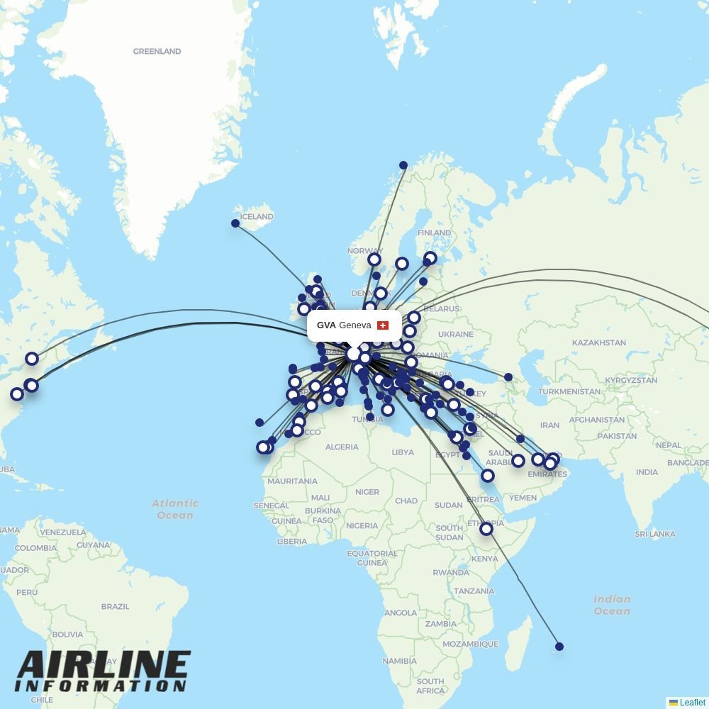 Ethiopian routes from GVA