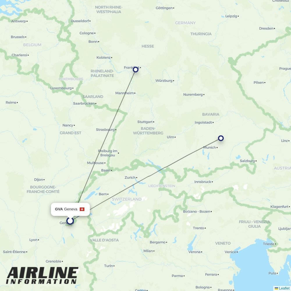 Lufthansa routes from GVA