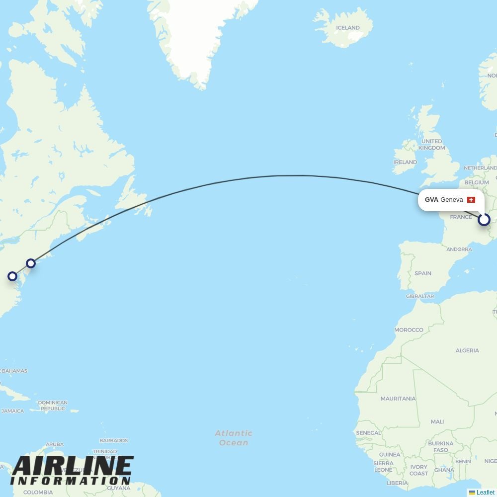 United routes from GVA