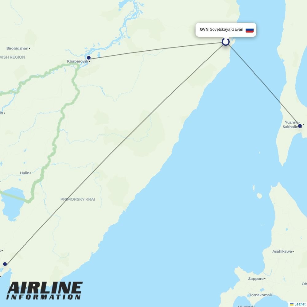 Aurora routes from GVN