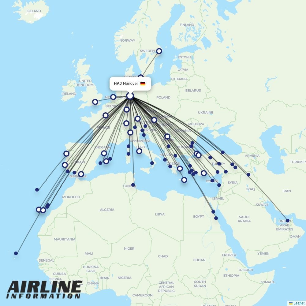 SunExpress routes from HAJ