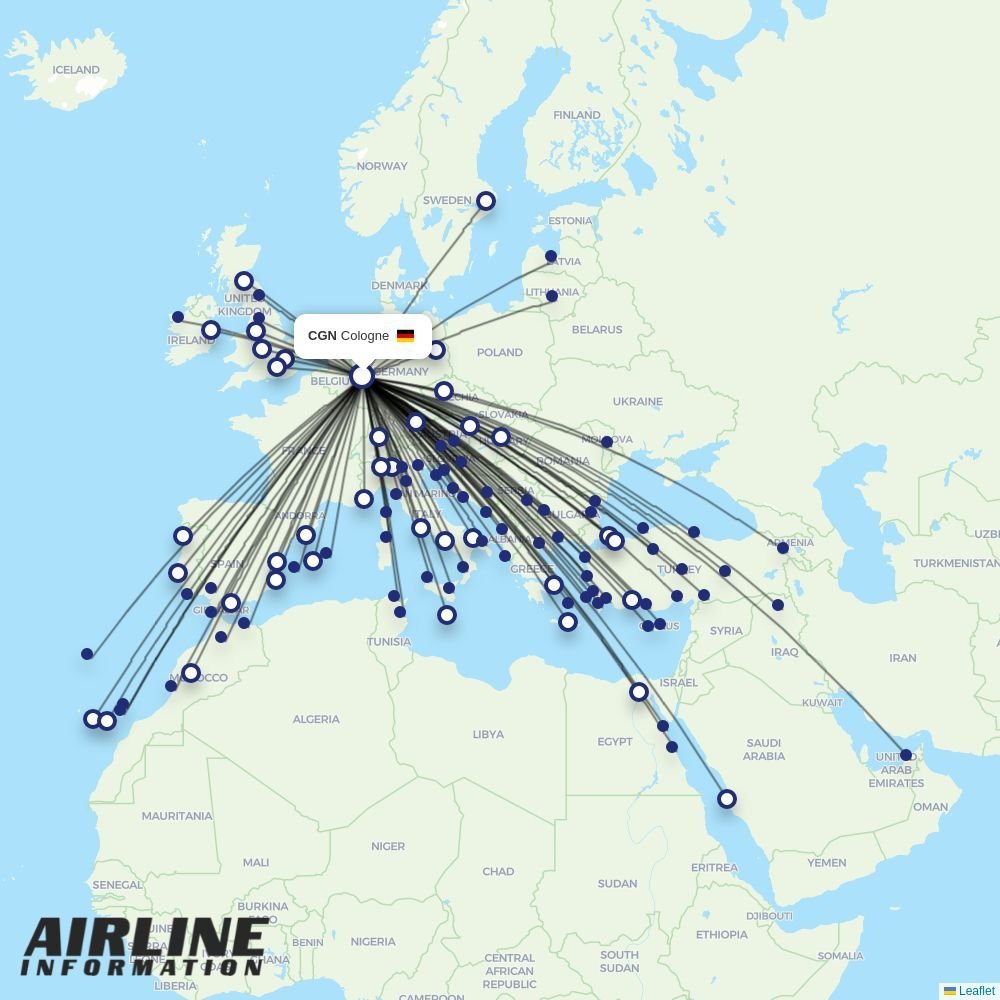 Corendon Airlines Europe routes from HAJ