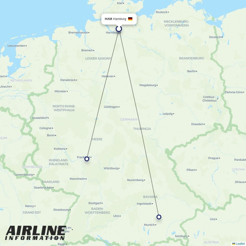 Lufthansa routes from HAM