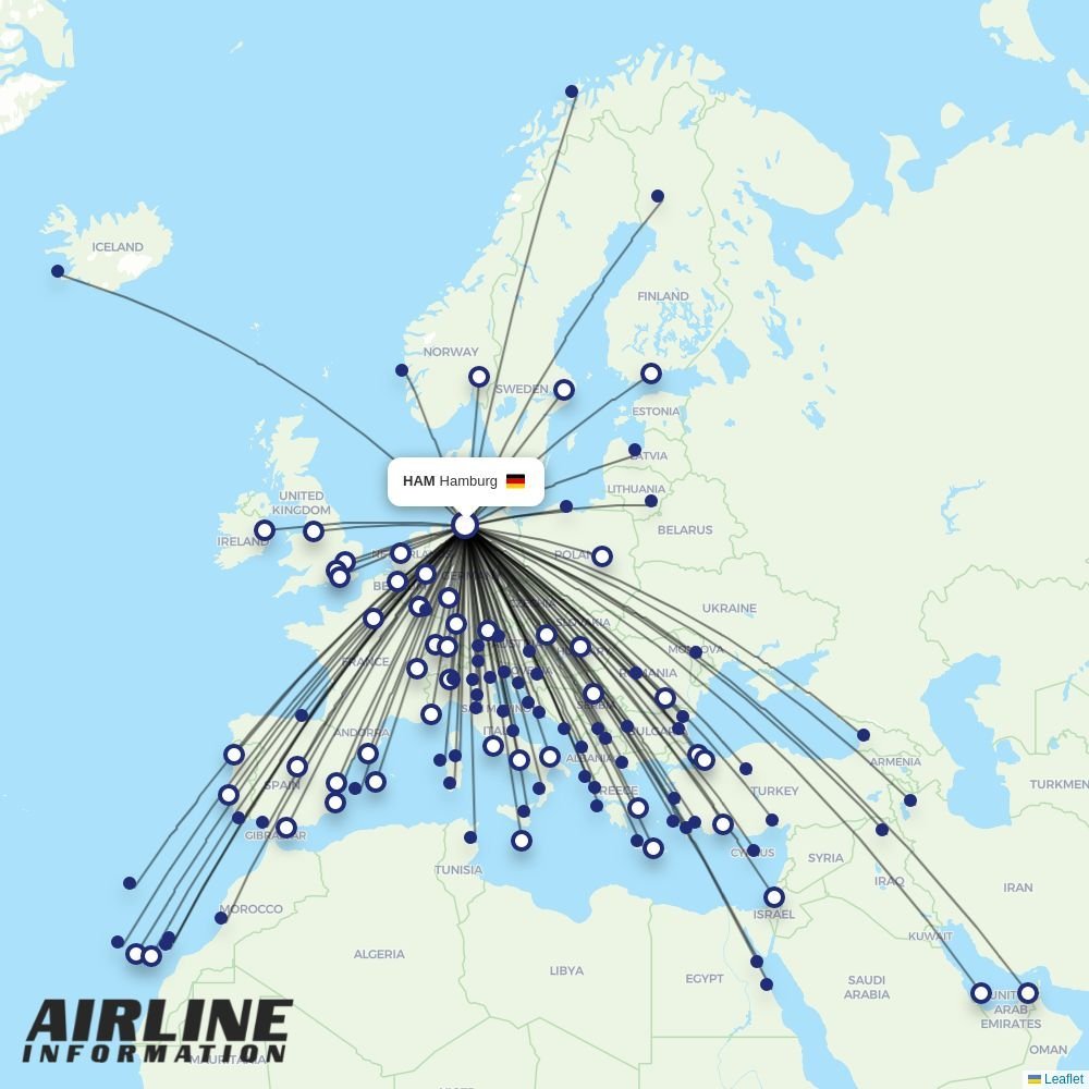 SunExpress routes from HAM