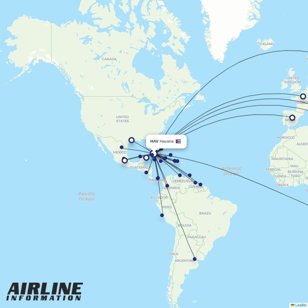 Air Europa routes from HAV