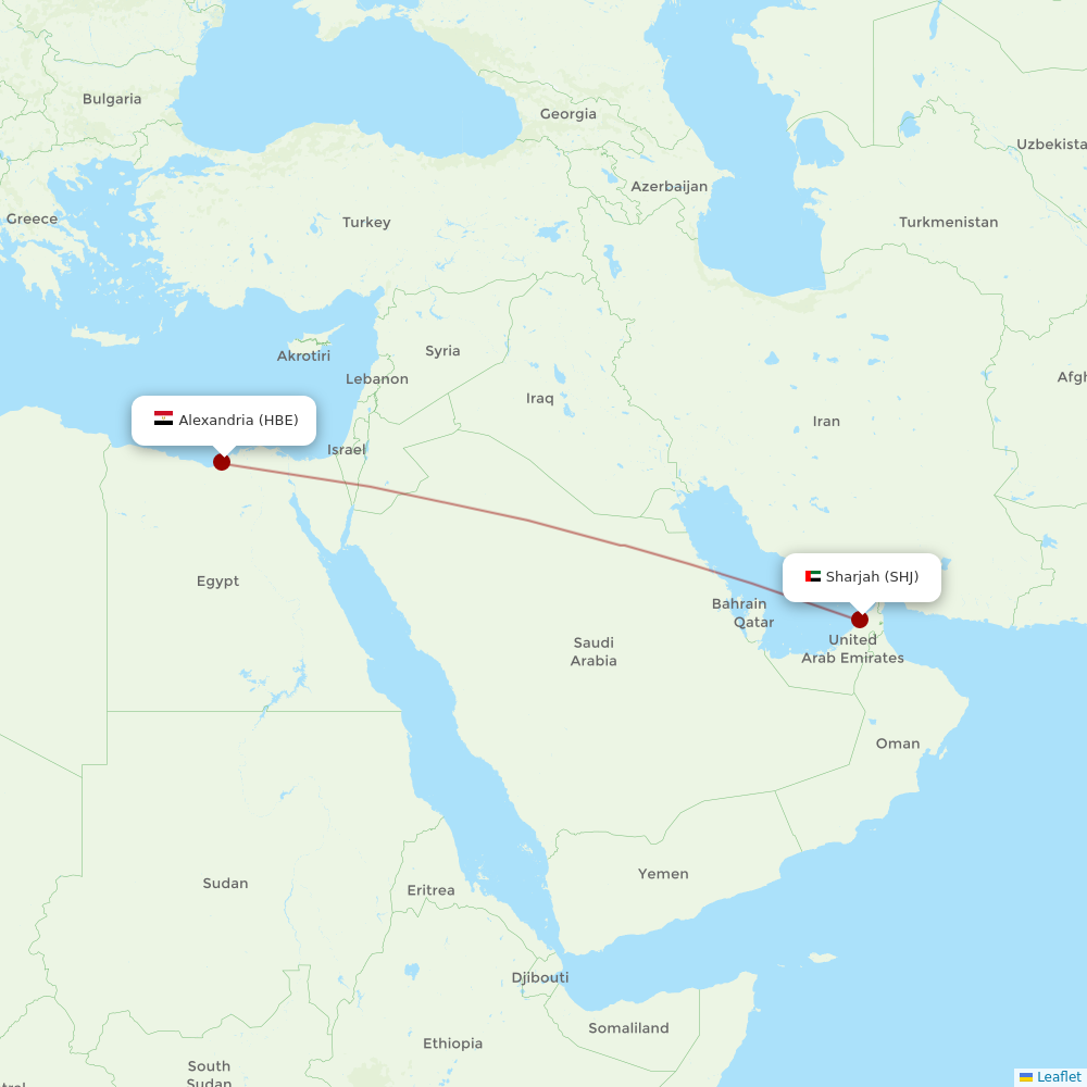 Air Arabia at HBE route map