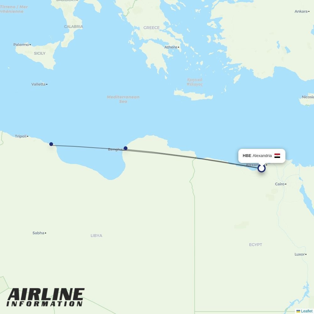 Berniq Airways routes from HBE