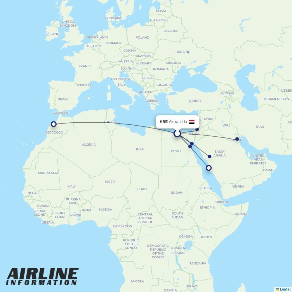 Air Cairo routes from HBE