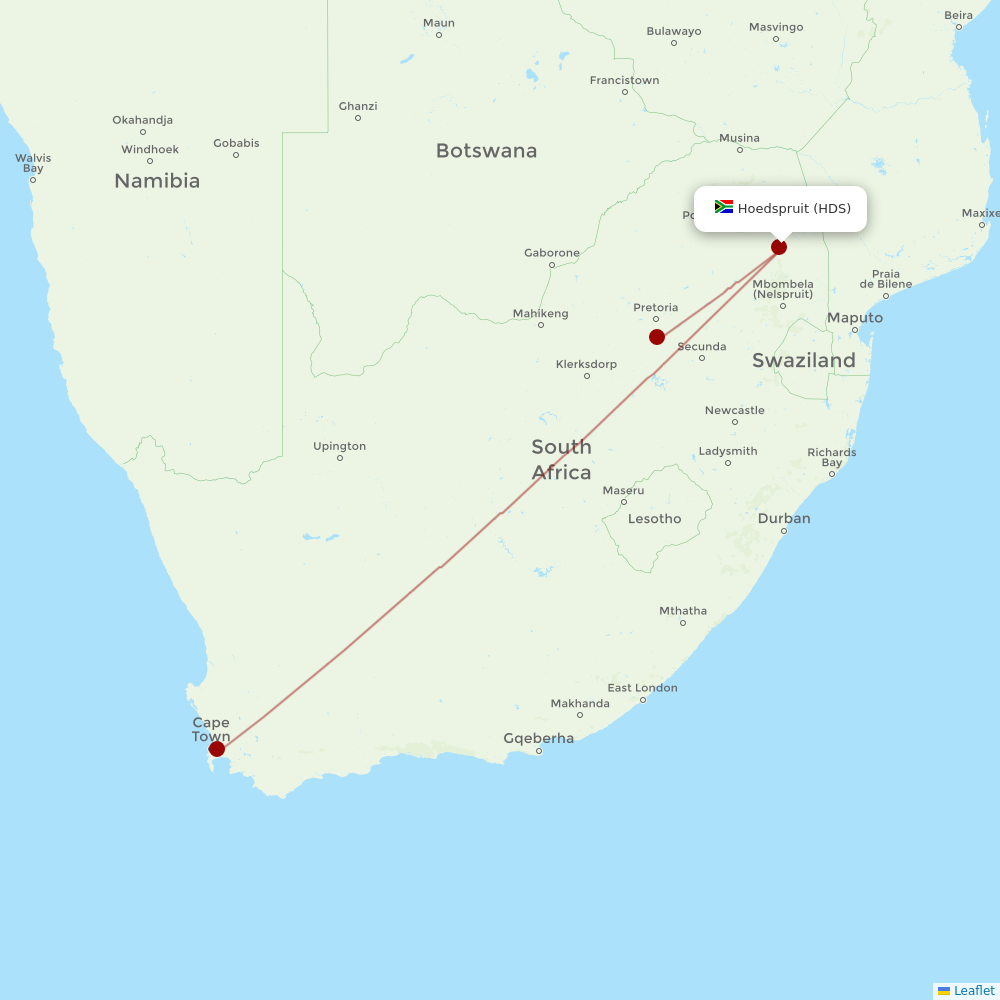 CemAir at HDS route map