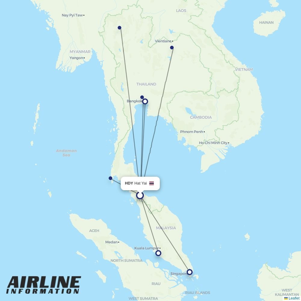 Thai AirAsia routes from HDY