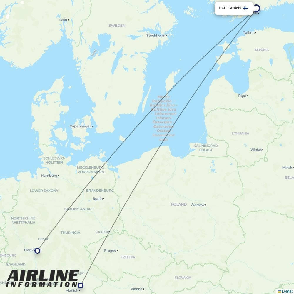 Lufthansa routes from HEL