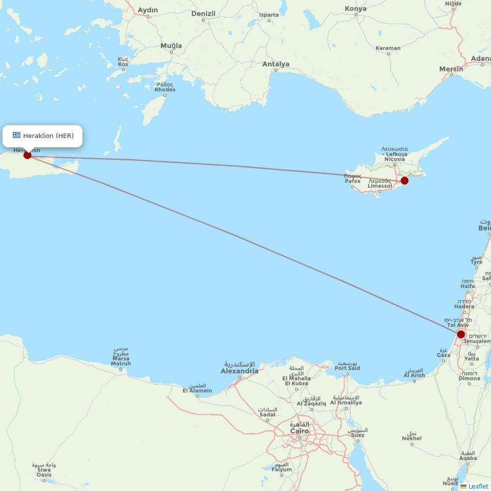 TUS Airways at HER route map
