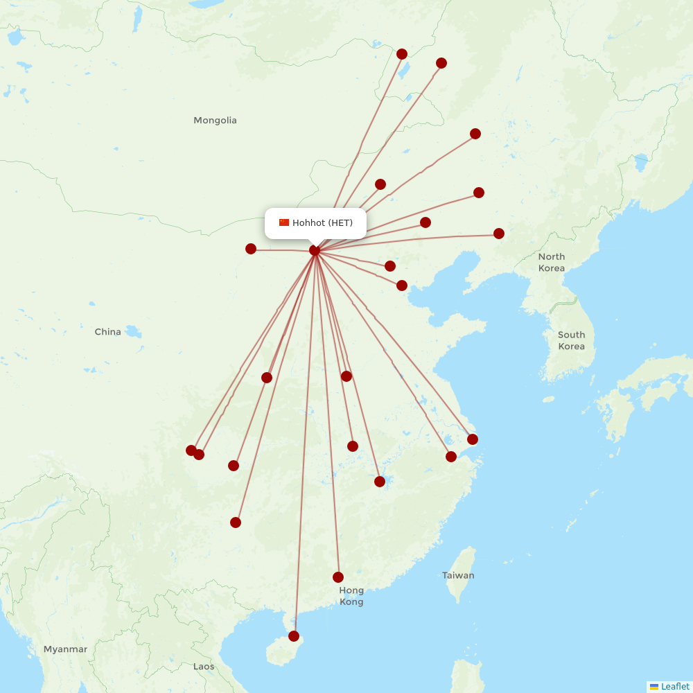 Air China at HET route map