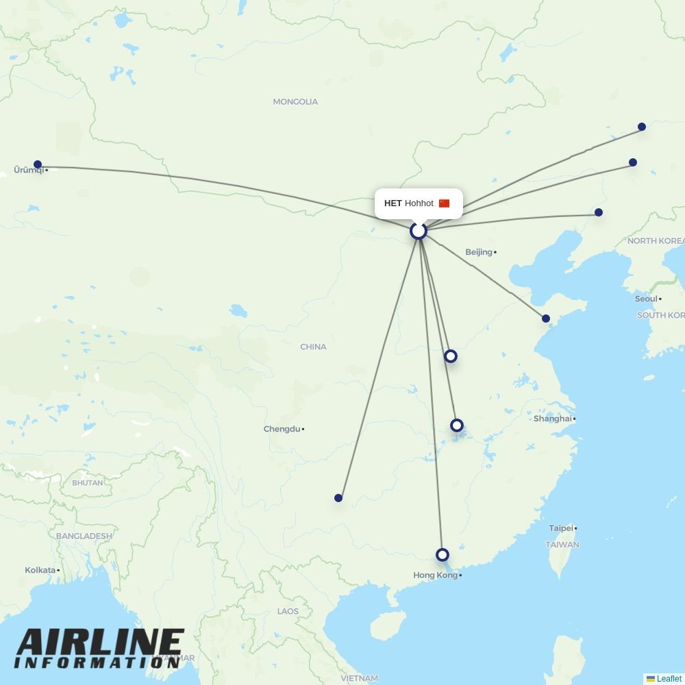 China Southern routes from HET