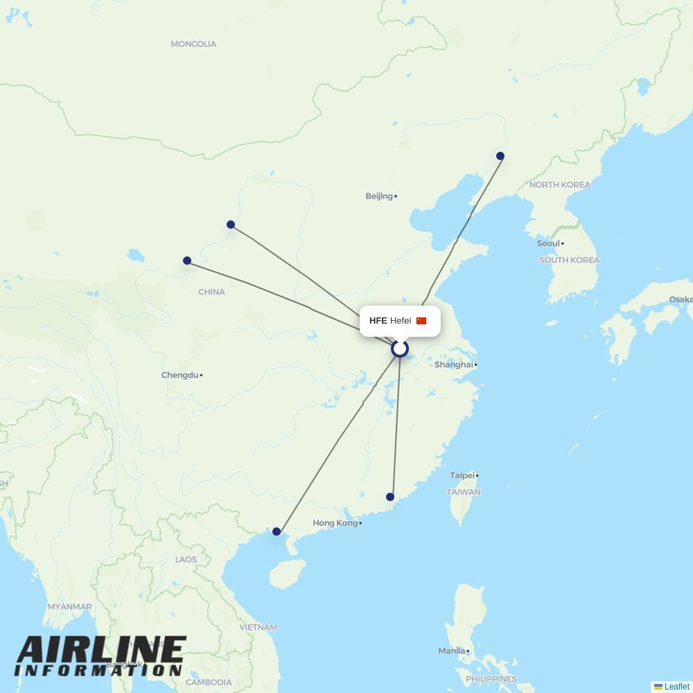 Spring Airlines routes from HFE