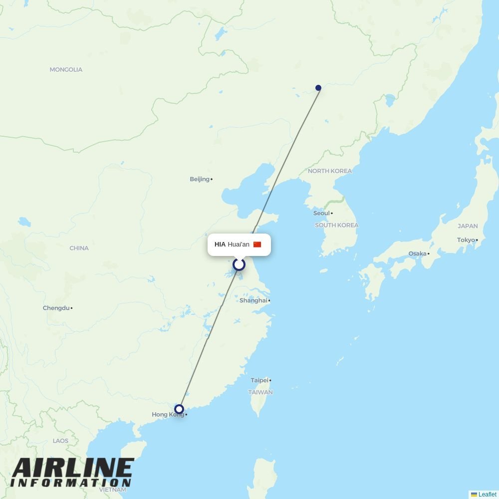 Spring Airlines routes from HIA