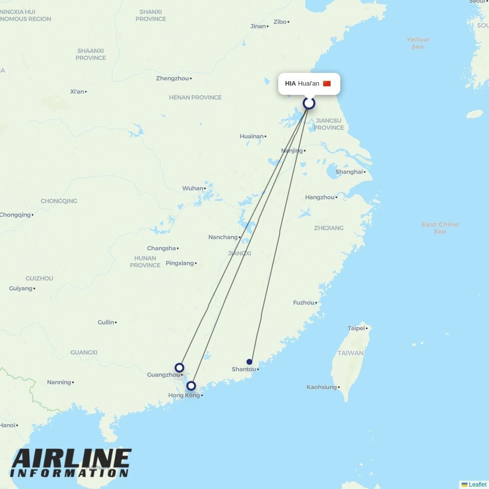 China Southern routes from HIA
