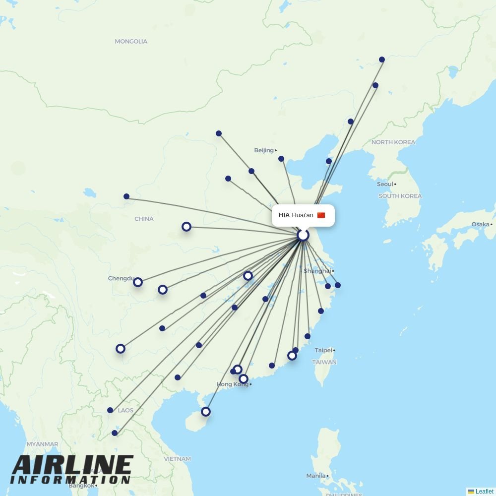 China Eastern routes from HIA