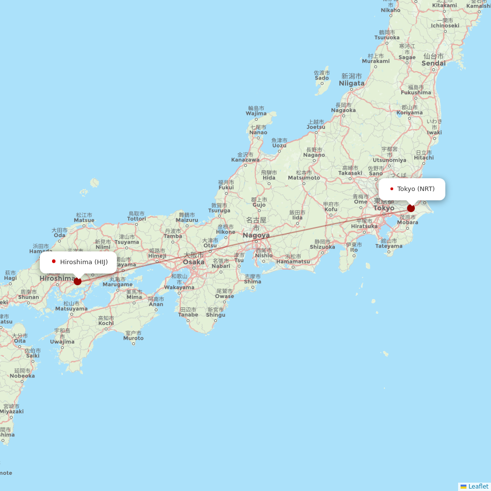 Spring Airlines Japan at HIJ route map