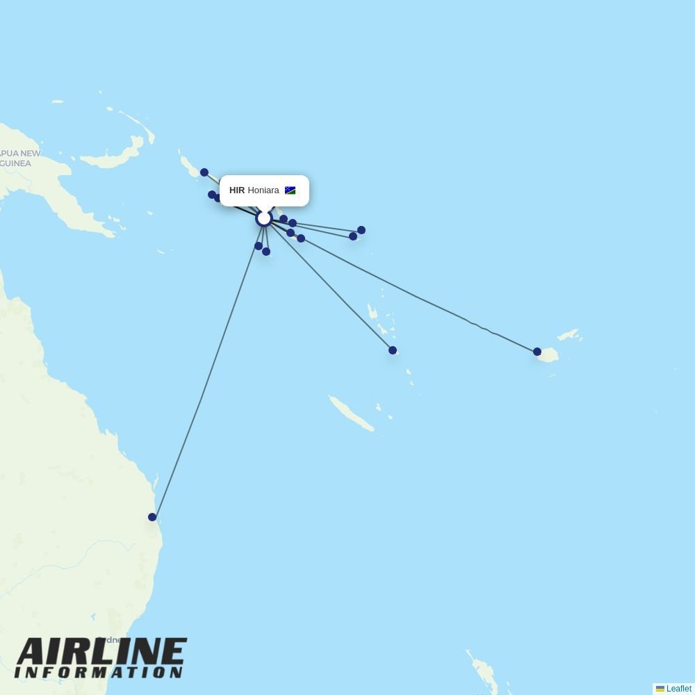 Solomon Airlines routes from HIR