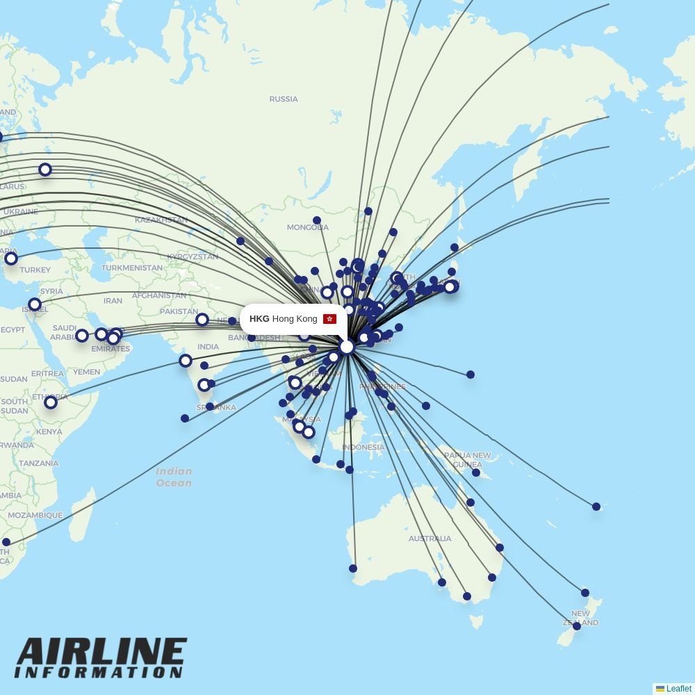 Ethiopian routes from HKG