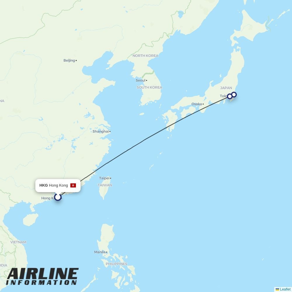 ANA routes from HKG