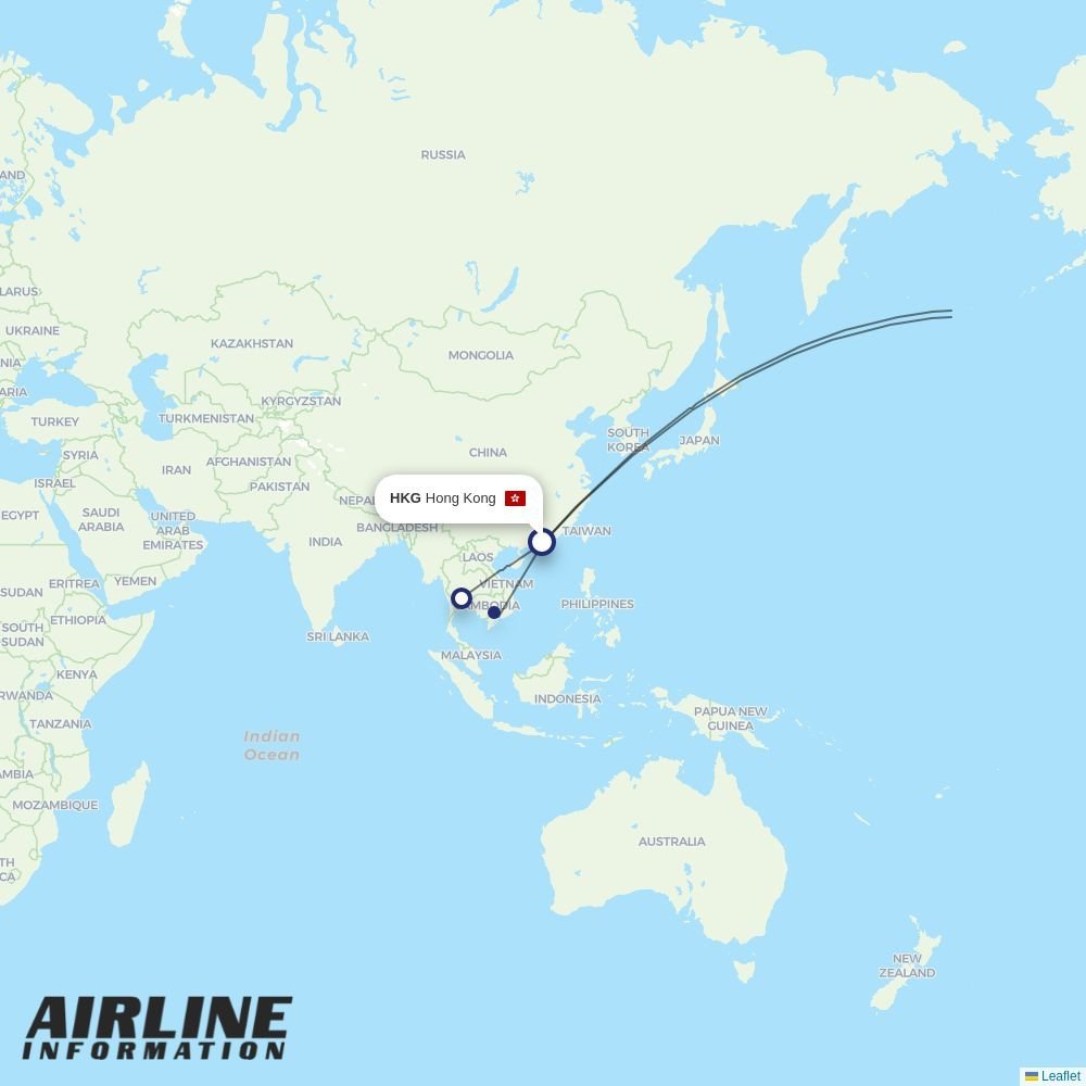 United routes from HKG