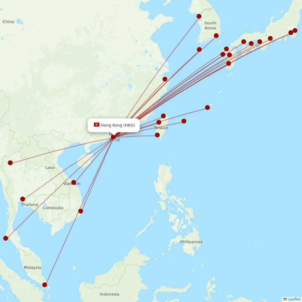 HK Express at HKG route map