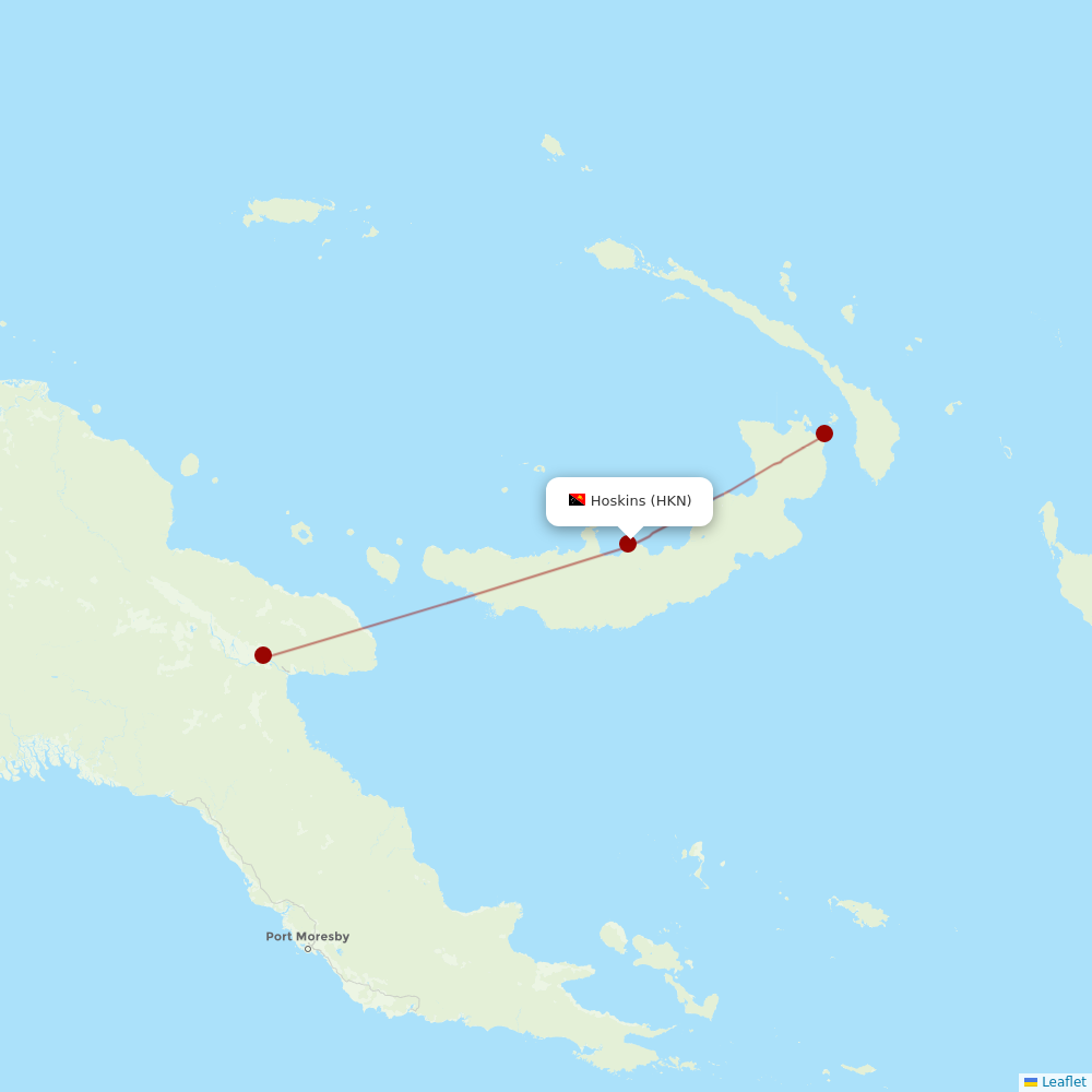 PNG Air at HKN route map