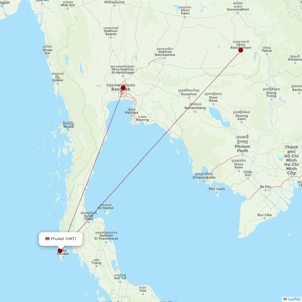 Nok Air at HKT route map